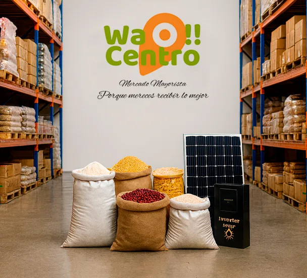 tienda virtual almacen con logo en el centro